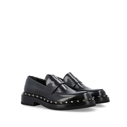 Valentino Garavani Black Calfskin Slip-On Loafers