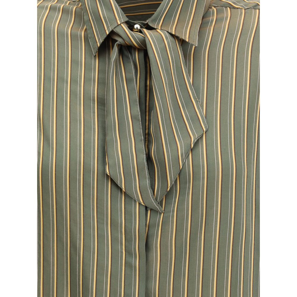 Cruna Green Viscose Pattern Shirt