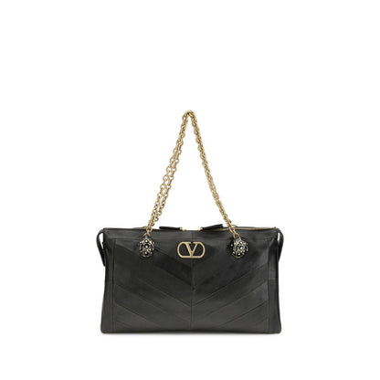 Valentino Garavani Black Lamb Leather Shoulder Bag
