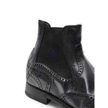 Dolce & Gabbana Black Leather Chelsea Boots