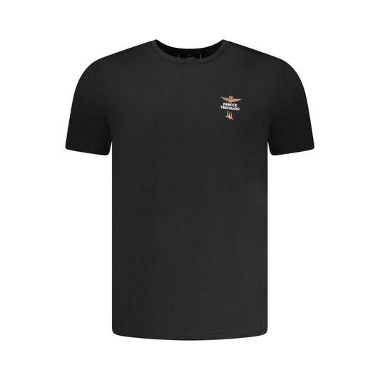 Aeronautica Militare "Black Cotton Men Underwear Crew Neck Tee"