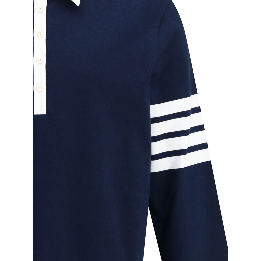 Thom Browne Blue Cotton Polo Shirt