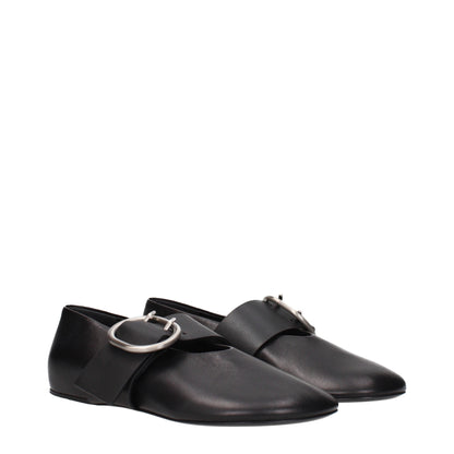 Jil Sander Black Leather Ballet Flats