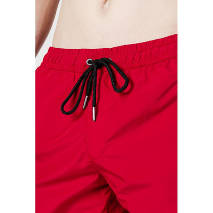 Trussardi Beachwear Red Polyester Swim Shorts