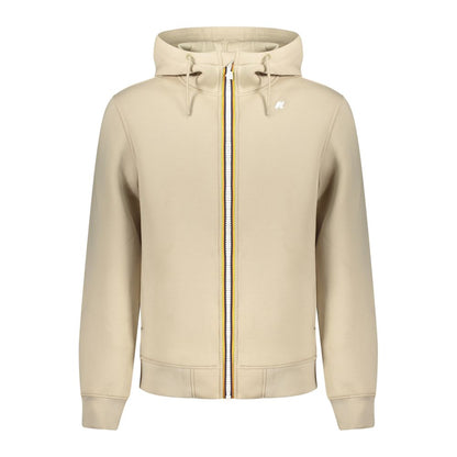 K-WAY Beige Polyester Men Sweater with Hood