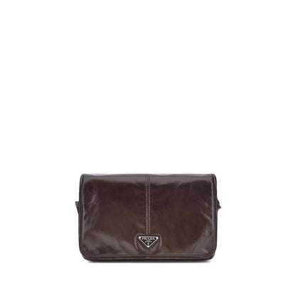 Prada Brown Calf Leather Bos Taurus Shoulder Bag