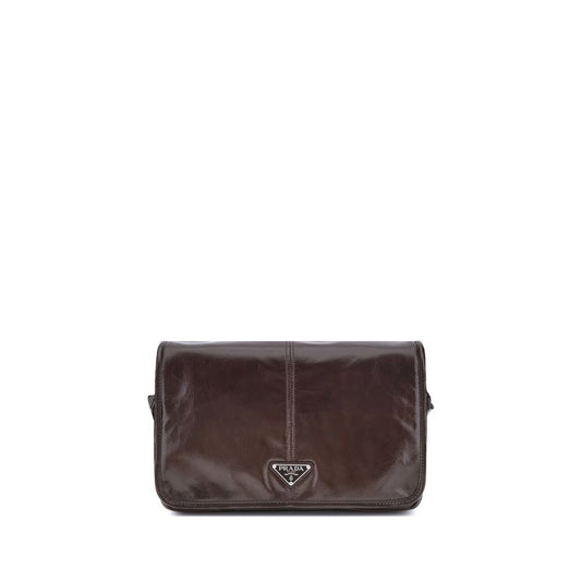 Prada Brown Calf Leather Bos Taurus Shoulder Bag
