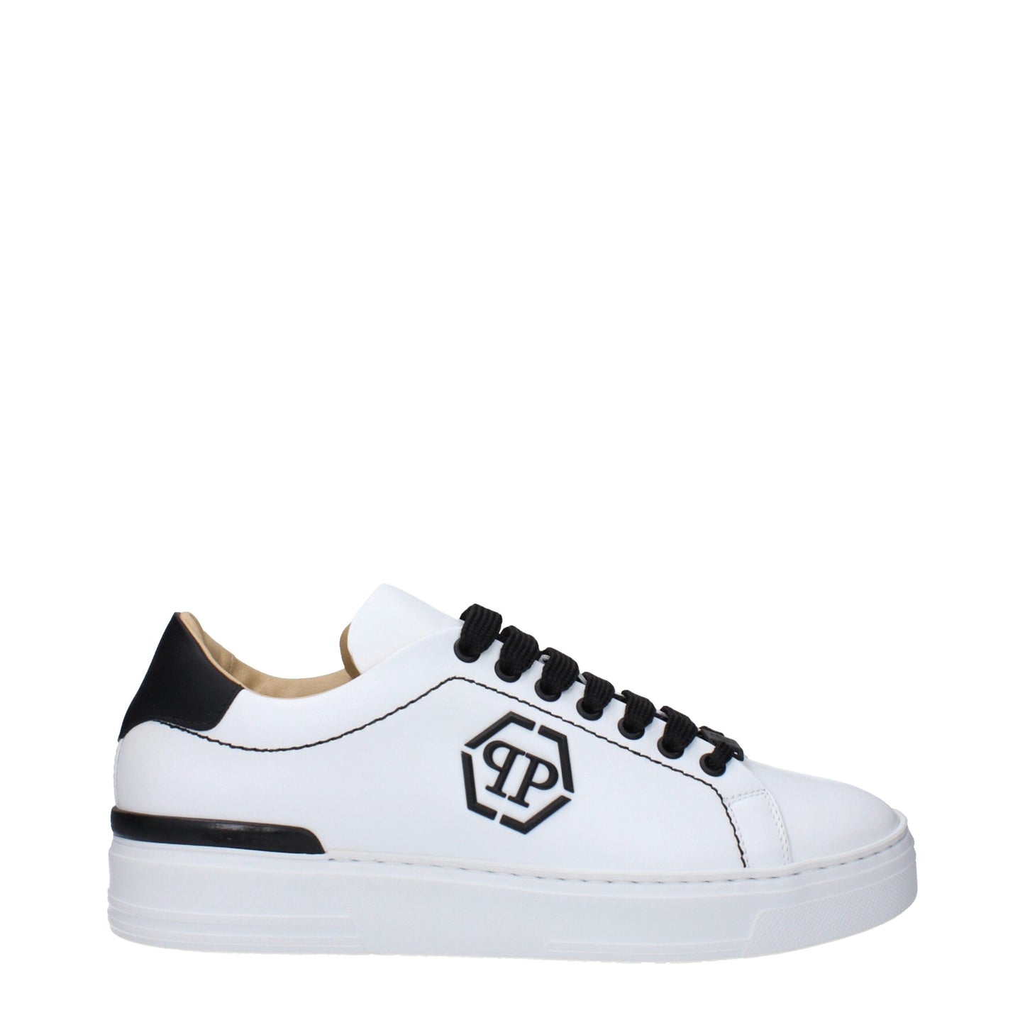 Philipp Plein White Leather Low Top Sneakers