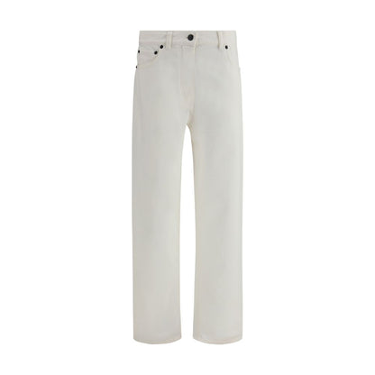 The Row White Cotton Straight-Leg Jeans