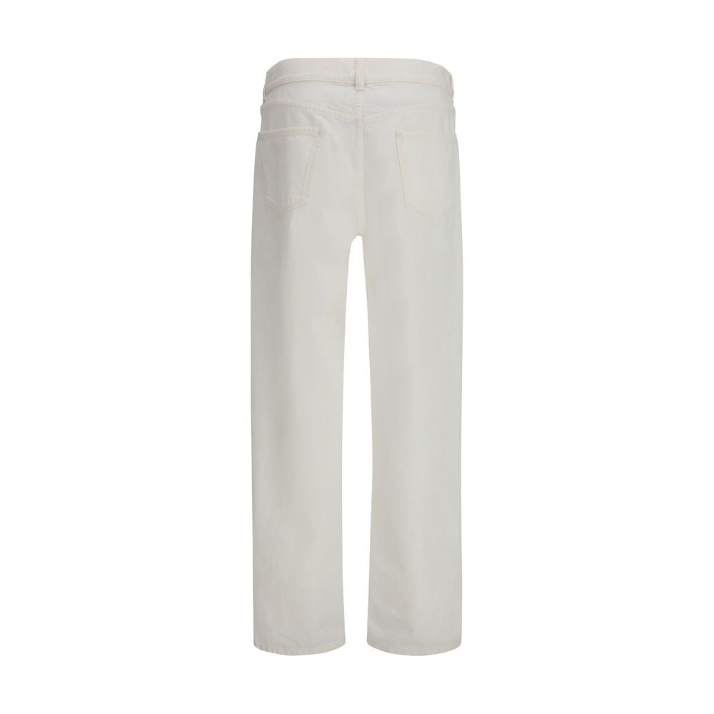 The Row White Cotton Straight-Leg Jeans