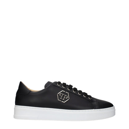 Philipp Plein Black Leather Low Top Sneakers