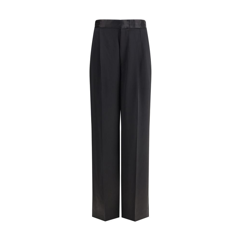 SA SU PHI Black Silk Casual Pants