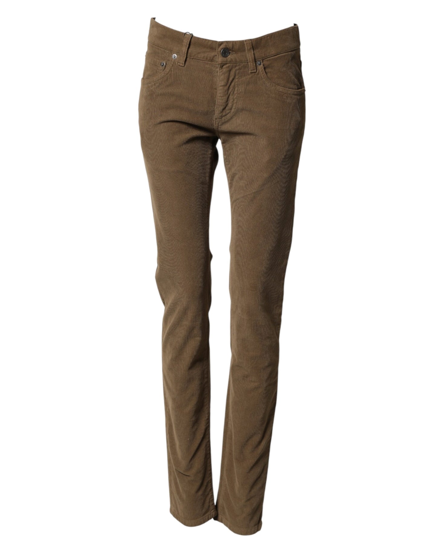 Dolce & Gabbana Brown Cotton Stretch Skinny Men Denim Jeans