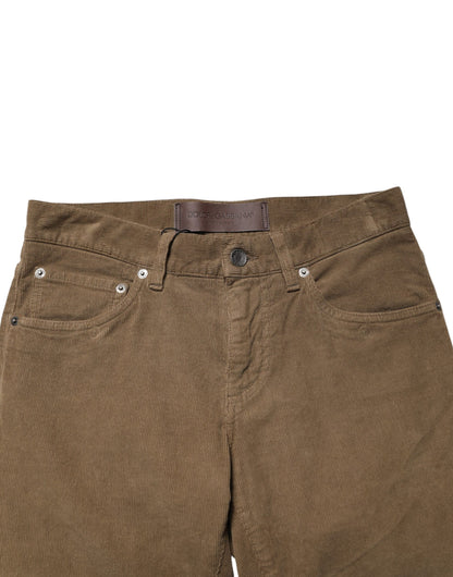 Dolce & Gabbana Brown Cotton Stretch Skinny Men Denim Jeans