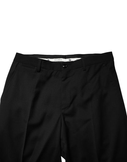 Dolce & Gabbana Black Wool Formal Dress Men Trouser Pants