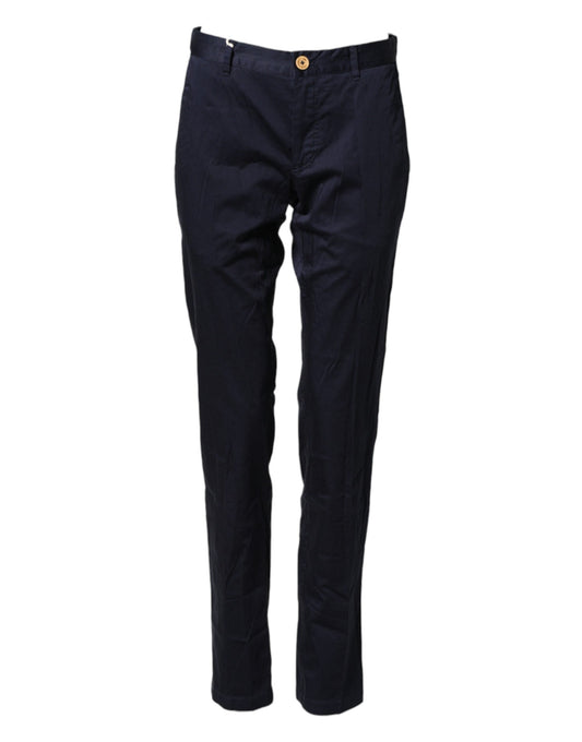 Domenico Tagliente Dunkelblaue Baumwoll-Skinny-Herrenhose