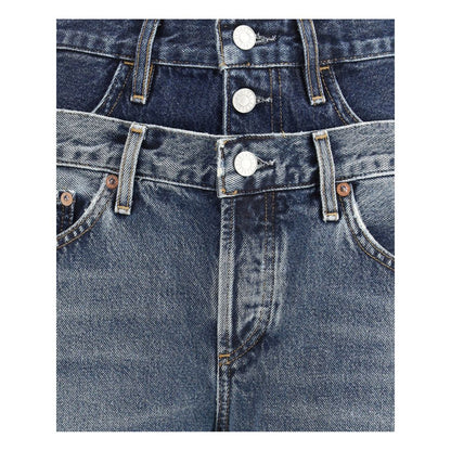 Agolde Blue Recycled Cotton Straight-Leg Jeans