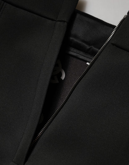 Dolce & Gabbana Black Nylon Pencil Cut High Waist Mini Skirt