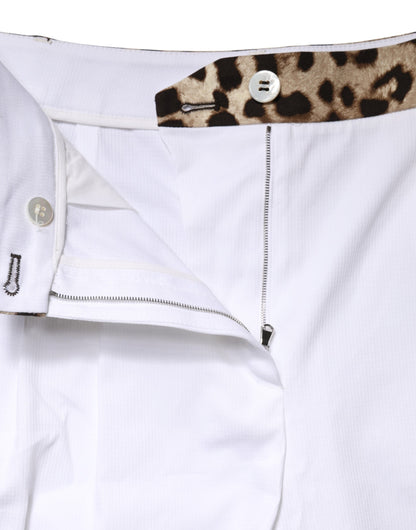 Dolce & Gabbana White Cotton High Waist Bermuda Mini Shorts