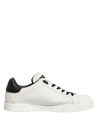 Dolce & Gabbana White Black Crown Low Top Sneakers Men  Shoes