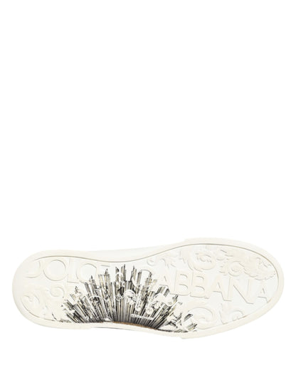 Dolce & Gabbana White Black Crown Low Top Sneakers Men  Shoes