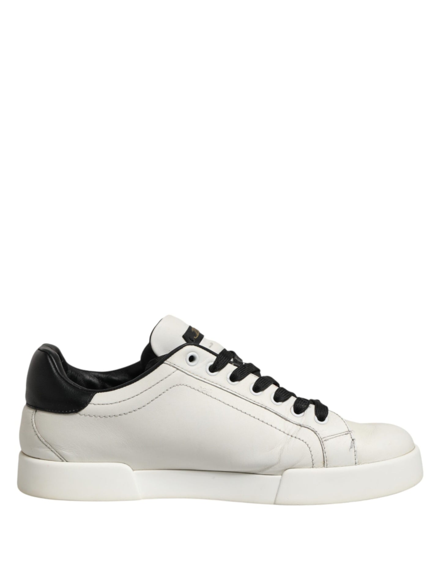 Dolce & Gabbana White Black Crown Low Top Sneakers Men  Shoes