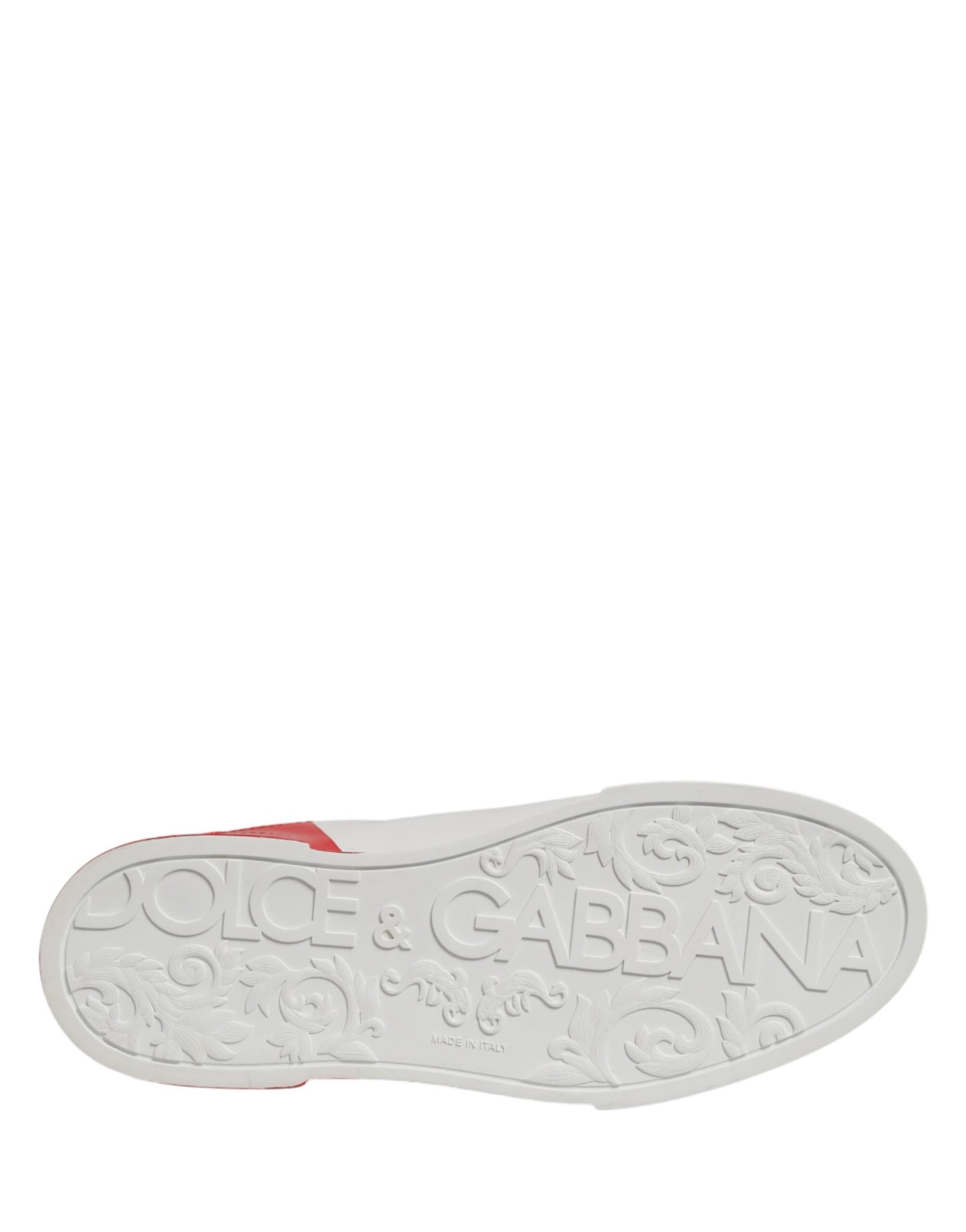Dolce & Gabbana White Red Portofino Low Top Men Sneakers Shoes
