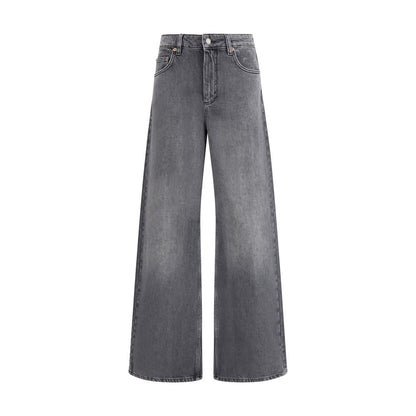 Marine Serre Gray Cotton Flared Jeans