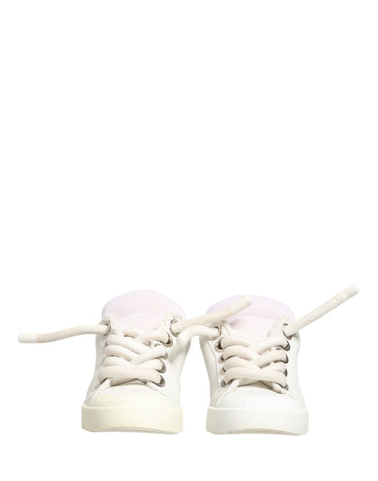 Dolce & Gabbana White Leather Men Low Top Sneakers Shoes