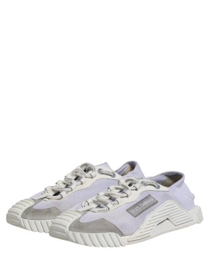 Dolce & Gabbana White Lace Up Low Top NS1 Sneakers Men Shoes