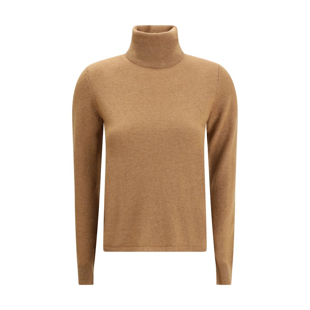 Max Mara brauner Wollrollkragenpullover