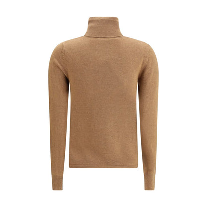 Max Mara brauner Wollrollkragenpullover
