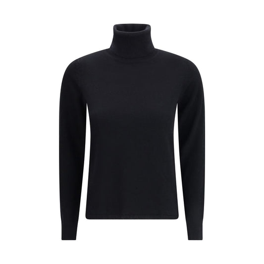 Max Mara Rollkragenpullover aus schwarzer Wolle