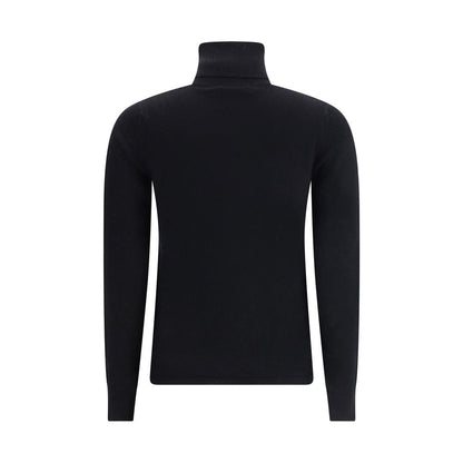 Max Mara Rollkragenpullover aus schwarzer Wolle