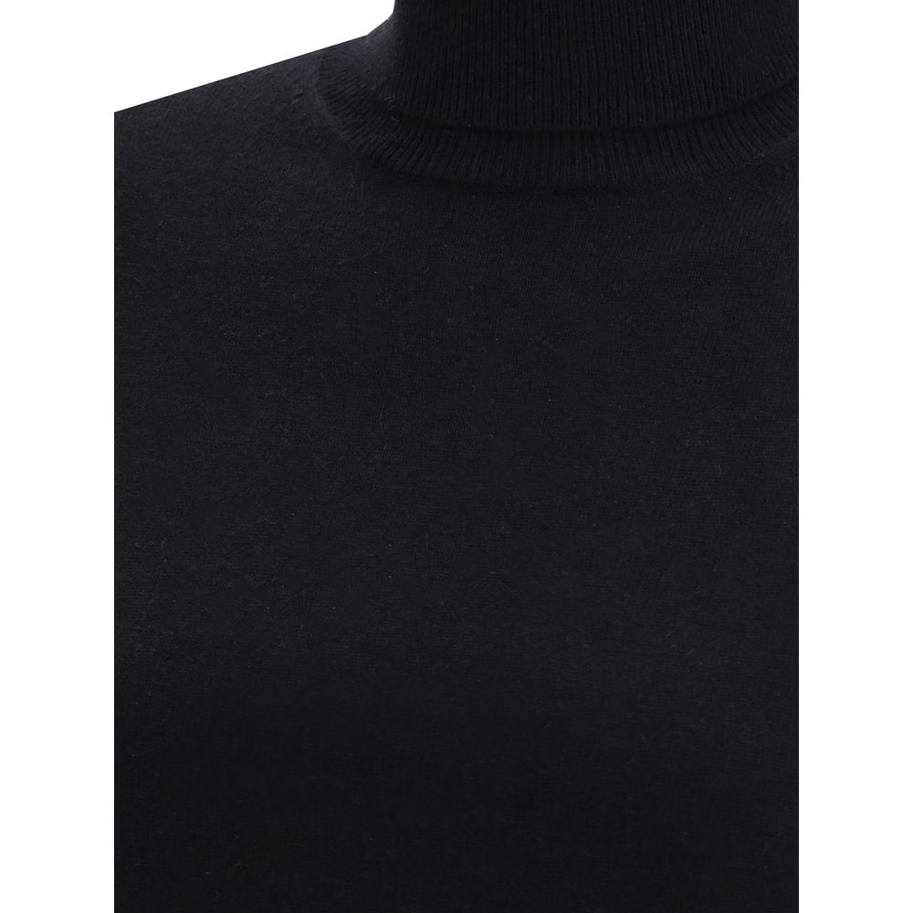 Max Mara Rollkragenpullover aus schwarzer Wolle