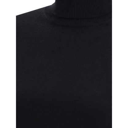 Max Mara Rollkragenpullover aus schwarzer Wolle