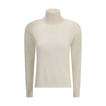 Max Mara White Wool Turtleneck