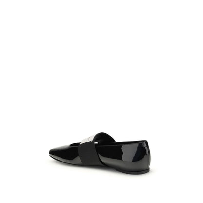 Givenchy Black Leather Ballet Flats