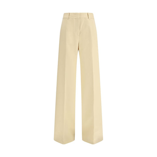 Ermanno Scervino Yellow Fleece Wool Dress Pants