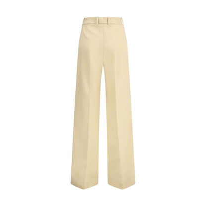 Ermanno Scervino Yellow Fleece Wool Dress Pants