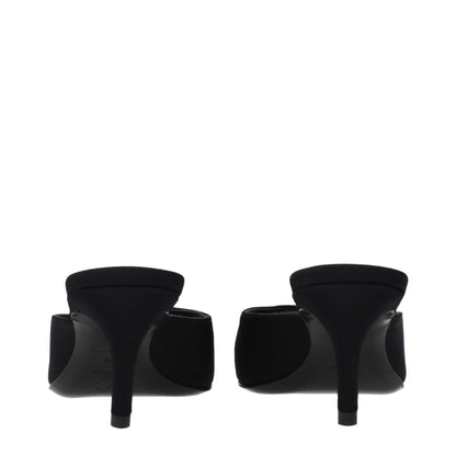 The Attico Black Fabric Flat Sandals