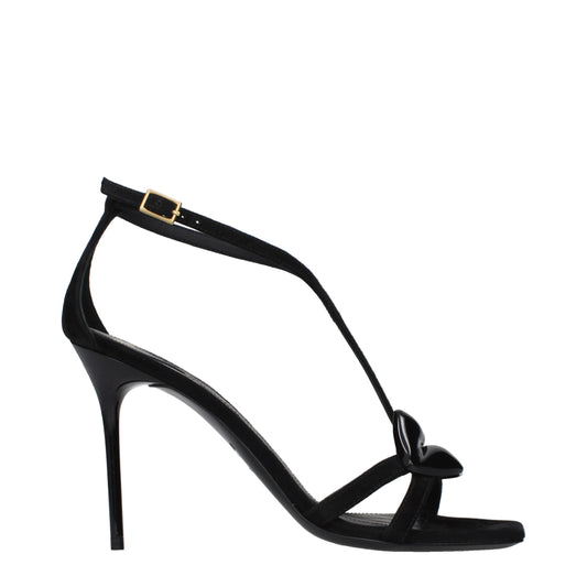 Balmain Black Leather Stiletto Heel Sandals