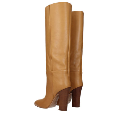 Paris Texas Brown Leather High Heel Boots