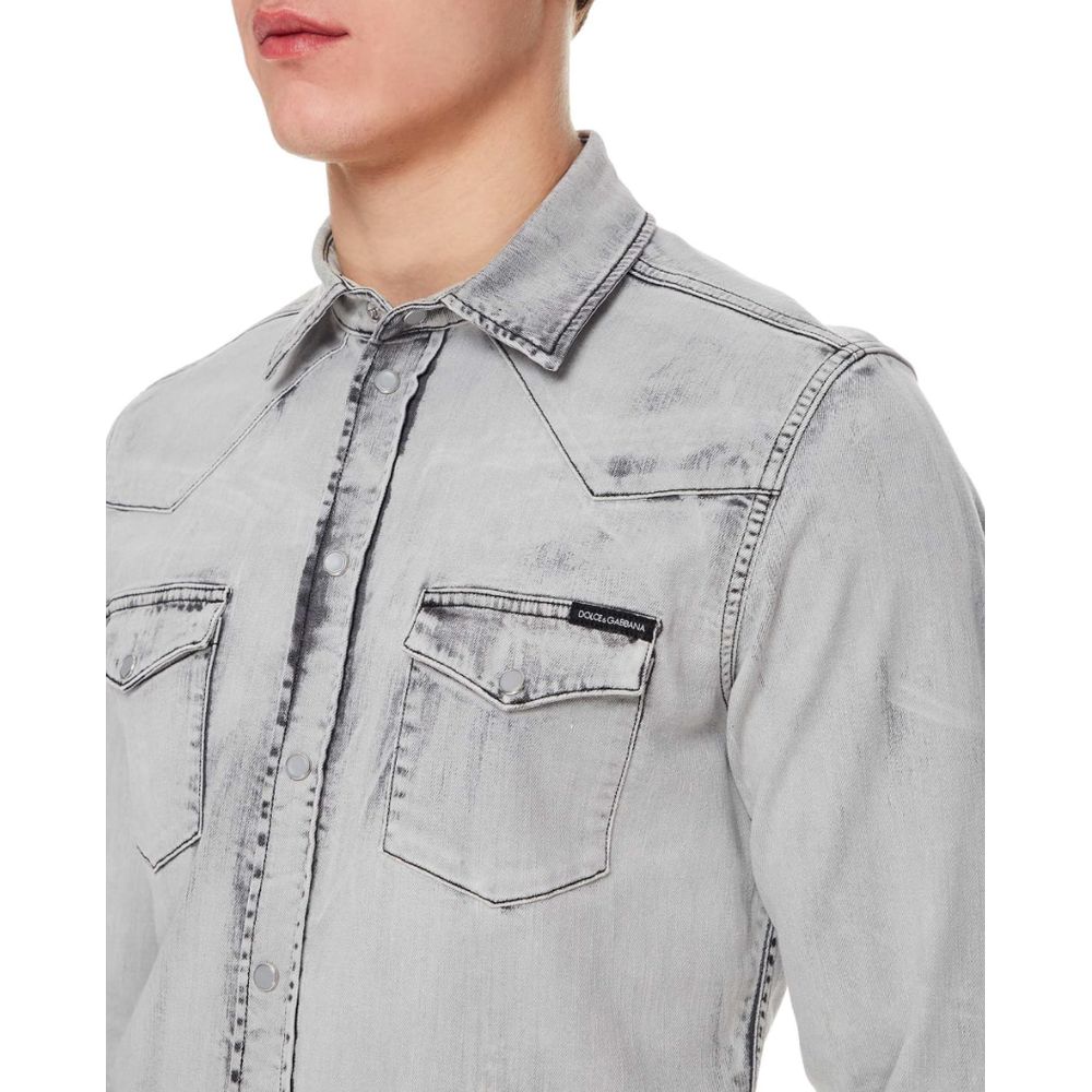 Dolce & Gabbana Gray Cotton Shirt