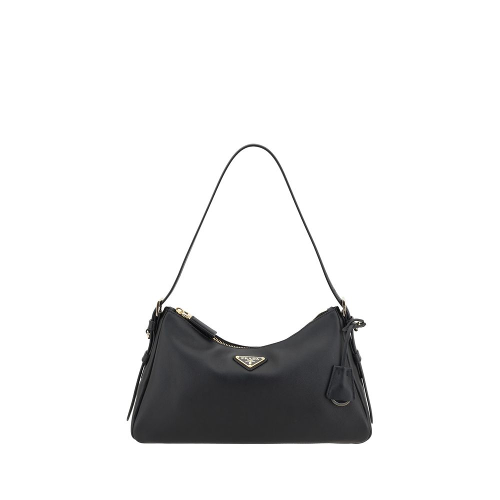 Prada Black Calf Leather Bos Taurus Shoulder Bag