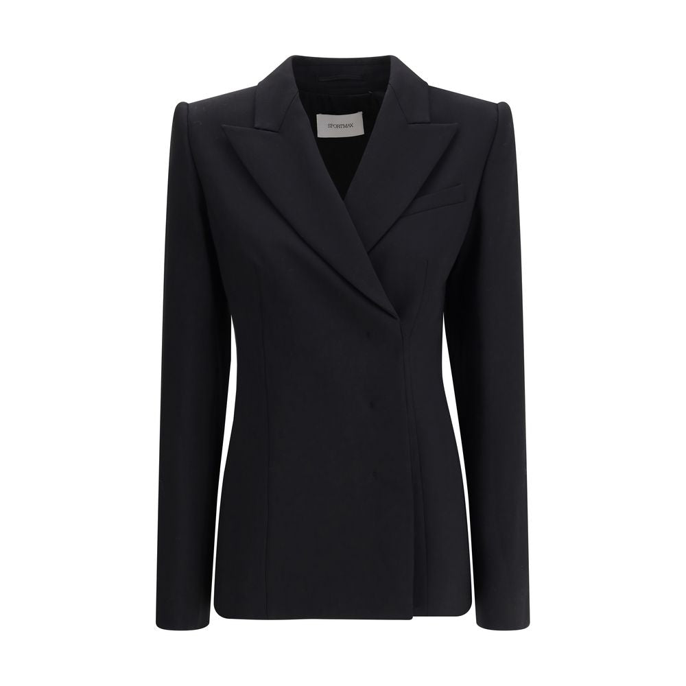 Max Mara schwarzer Fleece-Wollmantel