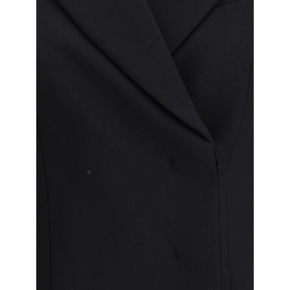 Max Mara schwarzer Fleece-Wollmantel