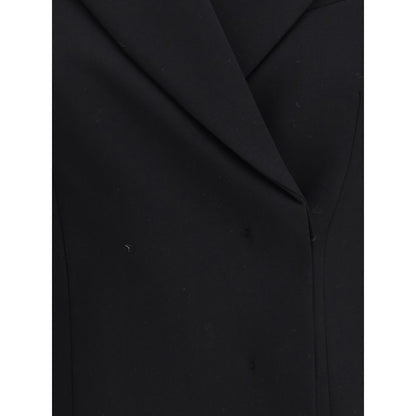 Max Mara schwarzer Fleece-Wollmantel