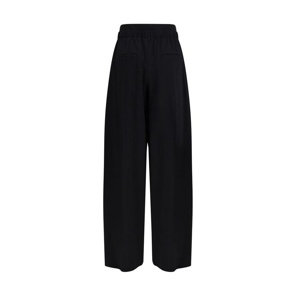Max Mara Schwarze Fleece-Wollhose