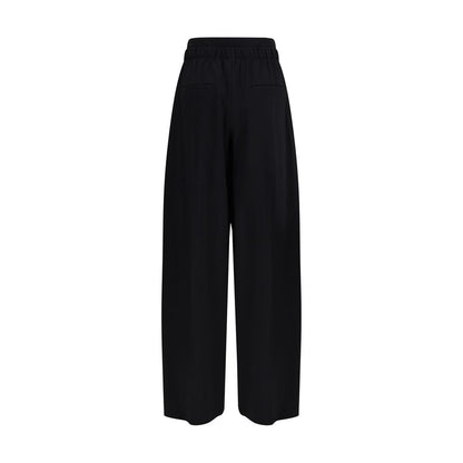Max Mara Schwarze Fleece-Wollhose